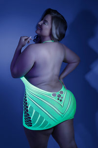 Glow in the dark fishnet dress