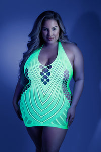 Glow in the dark fishnet dress