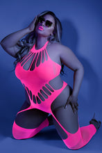 Glow in the dark pink bodystockings