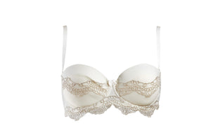 Luxurious cream balconette push up bra