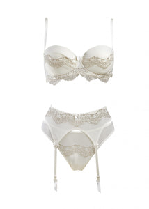 Luxurious cream balconette push up bra