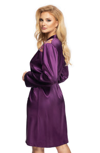Gorgeous purple satin dressing gown