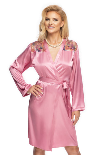 A beautiful rose pink satin dressing gown