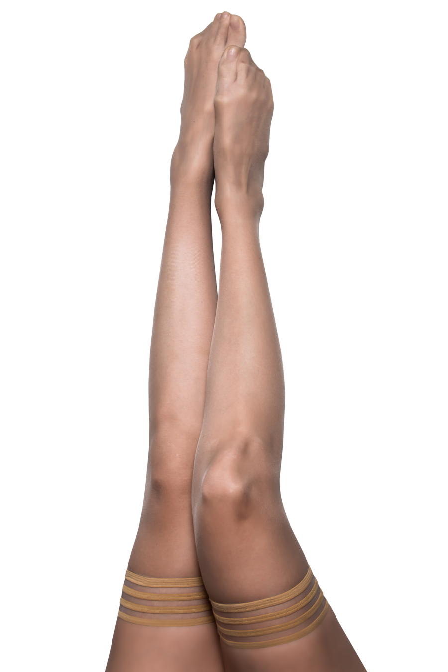 Champagne thigh-high tights with a non-slip grip