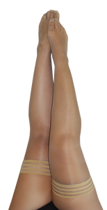 Champagne thigh-high tights with a non-slip grip