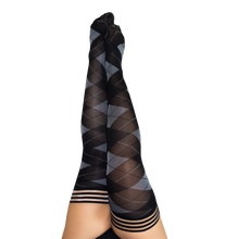 Argyle thigh-high tights