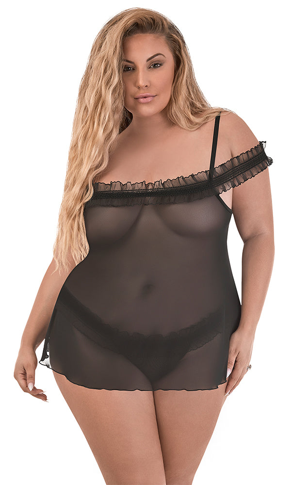 Stunning plus size mesh babydoll