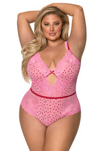 Valentine's Pink bodysuit with hearts