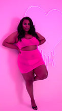 Provocative underboob plus size neon dress