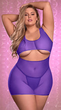 Provocative underboob plus size neon dress