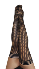 Circle fishnet thigh-high