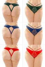 Strappy Microfiber and Lace Thong with Back Cutout - PACK