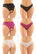 Crotchless Lace and Mesh Panty - PACK