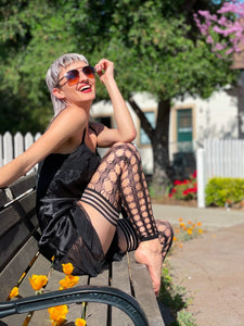 Sexy fishnet Footless thigh-high tights