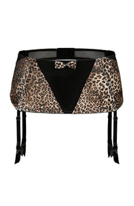 Gorgeous suspender belt with animal print