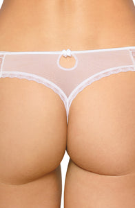 Luxurious thong with timeless embroidered detailing
