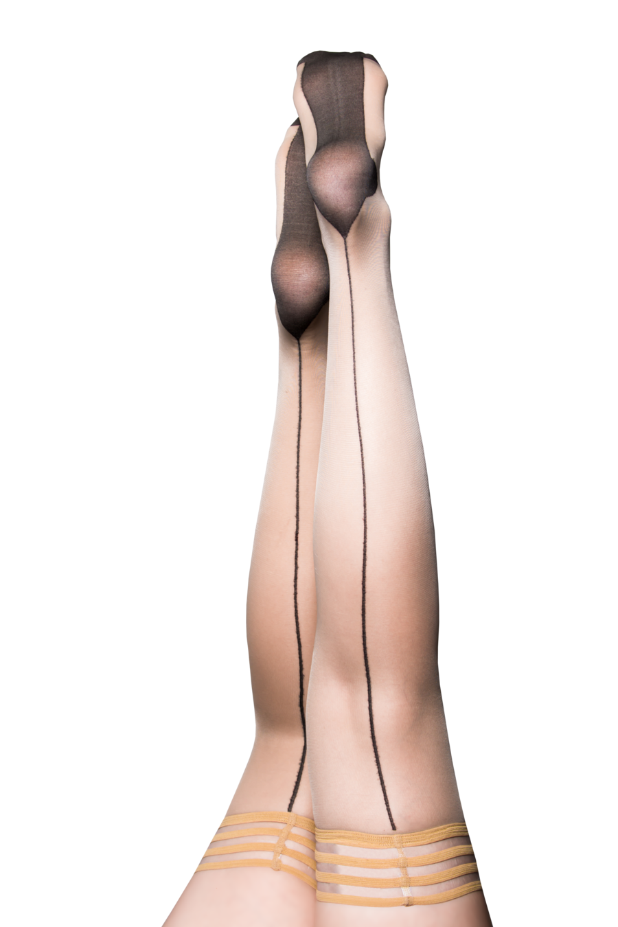 Nude Cuban heel thigh high with a non-slip grip