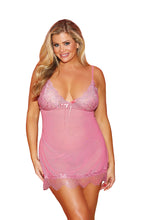Gorgeous mesh and lace babydoll set