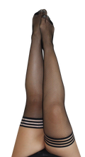Black fishnet thigh-high with a non-slip grip