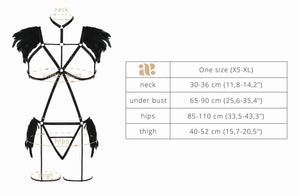 Designer strappy harness bodysuit