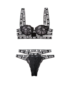 Not Your Bitch Lace Bra & Cutout Panty