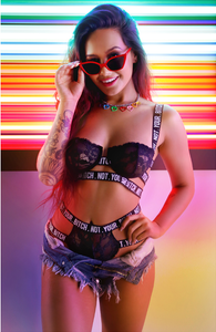 Not Your Bitch Lace Bra & Cutout Panty