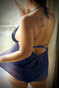 The Naughty & Navy plus size babydoll and panty set