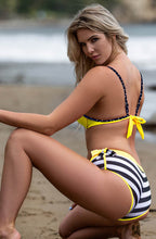 Fashionable padded bikini set with stripped brief