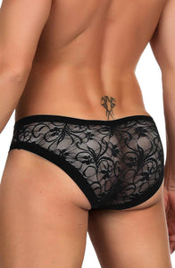 Sexy sheer floral lace men’s briefs