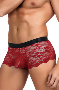 Seductive sheer floral lace men’s boxer brief