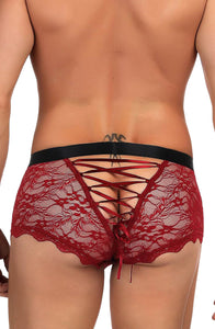 Seductive sheer floral lace men’s boxer brief