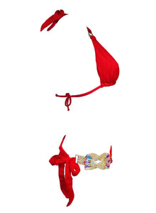 Amber Luxury Top & Tie Side Bottom - Red