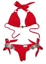 Amber Luxury Top & Tie Side Bottom - Red