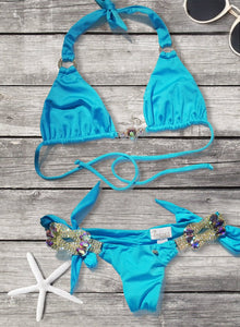 Amber Luxury Top & Tie Side Bottom - Turquoise