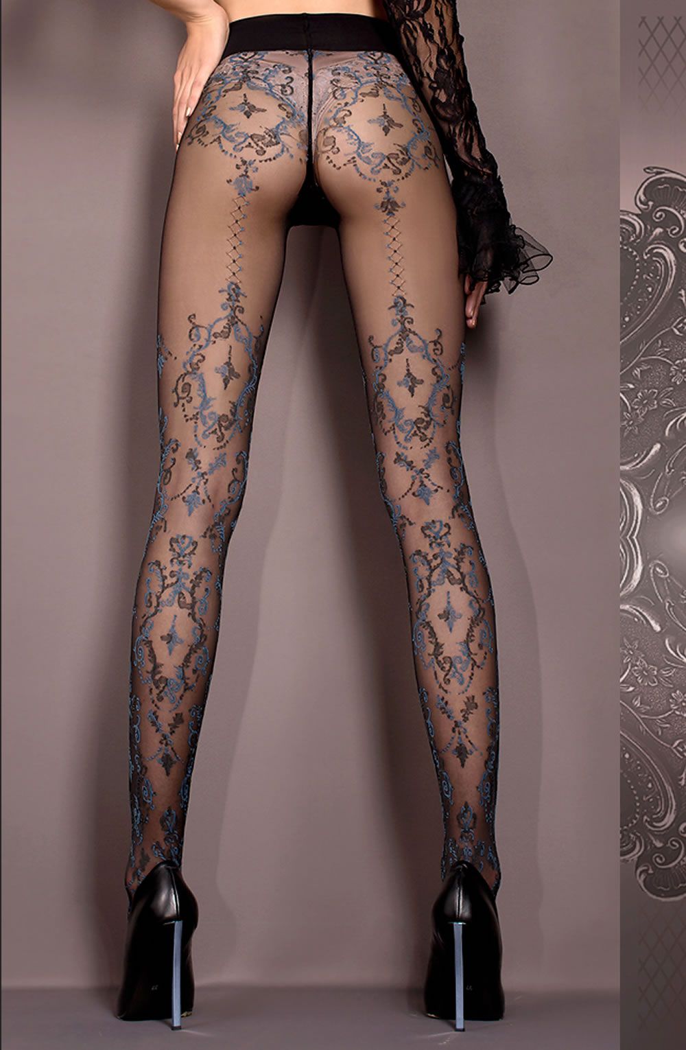 Gorgeous tights with floral design
