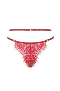 Delicate lace strappy French eyelash panty