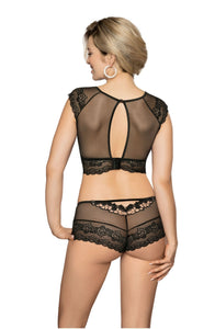 Black lace lingerie top