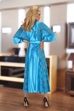 Luxurious long satin robe