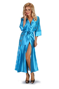 Luxurious long satin robe