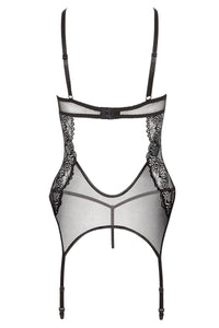 Elegant corset with wetlook details