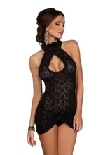 Seductive mini dress with a halterneck