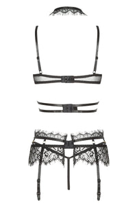 Erotic four-piece lingerie set from elegant lace