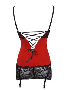 Alluring red and black chemise
