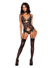 Sexy gartered bodysuit with collar