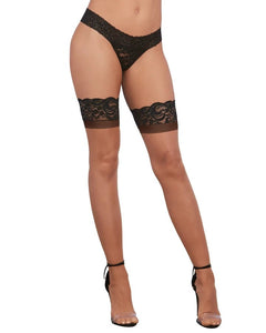 Cuban Heel Sheer Stay-Up Thigh High Stockings