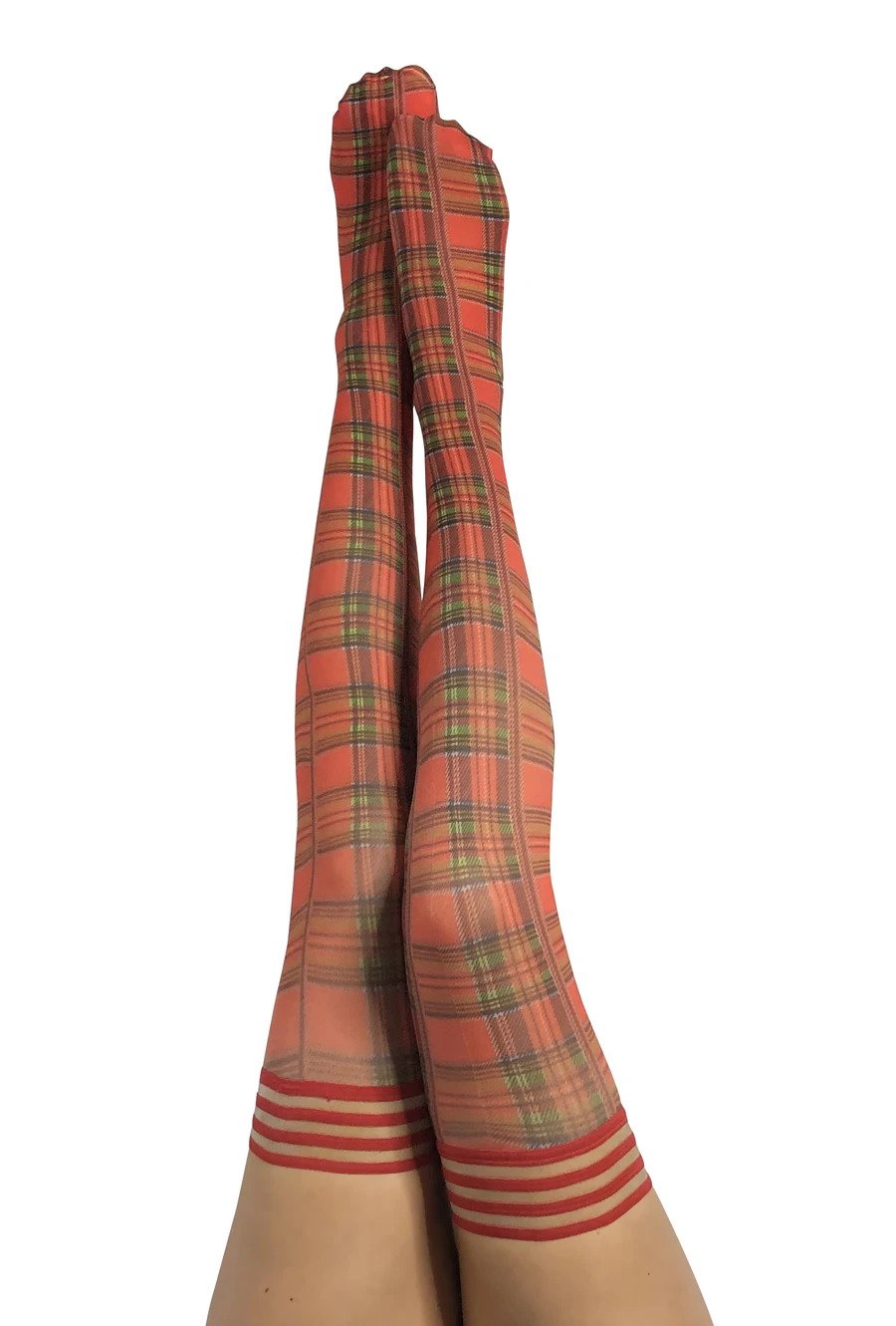 Classic red plaid thigh-high