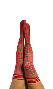 Classic red plaid thigh-high