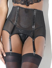 Sexy high waisted garter belt with PVC boning