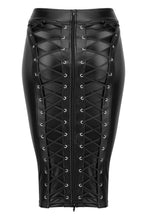 Sexy unzip me wetlook pencil skirt
