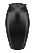 Sexy unzip me wetlook pencil skirt